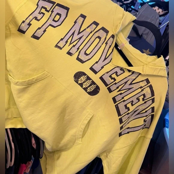 NWT Free People FP Movement Best Of Logo Hoodie - sour citrus combo - Small - Picture 9 of 12